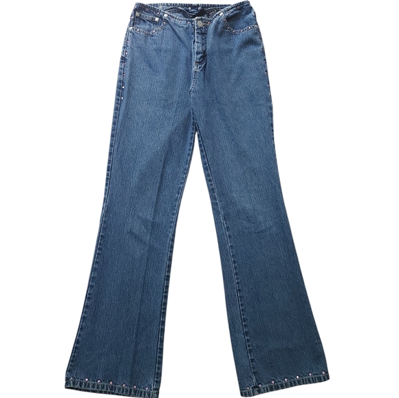 Y2K No Boundaries Studded Rhinestone Mcbling Jeans Juniors Sz 3 - Picture 2 of 7